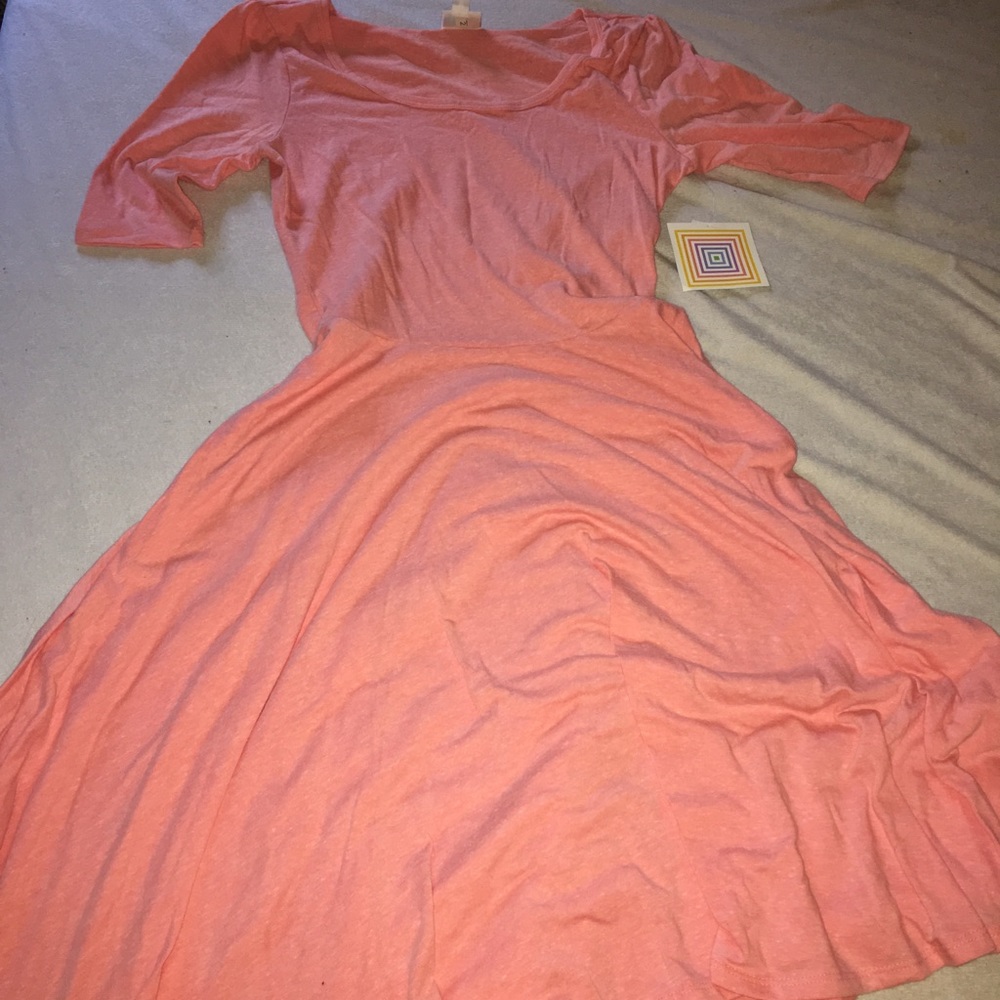 Lularoe Nicole dress heather pink new w/tags